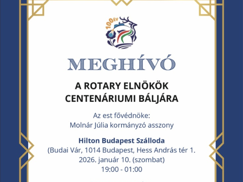 Rotary Elnökök Centenáriumi Bálja